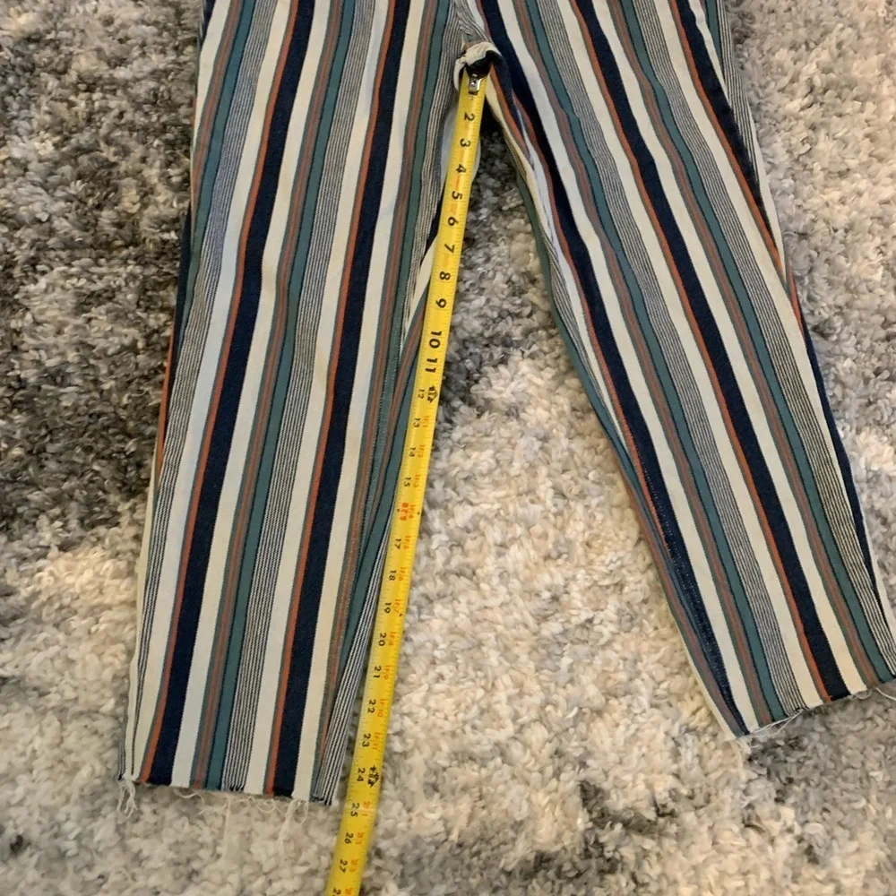BDG Urban Outfitters Mom High Rise Multicolored Stripes Long Pants Denim Sz 28